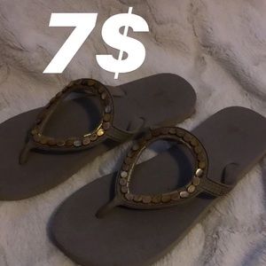 Beaded flip flops